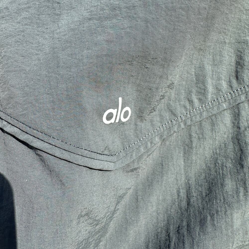 Alo Yoga Origin Full-Zip Track Jacket Size XXS Charcoal Green Windbreaker $198 - Picture 11 of 16